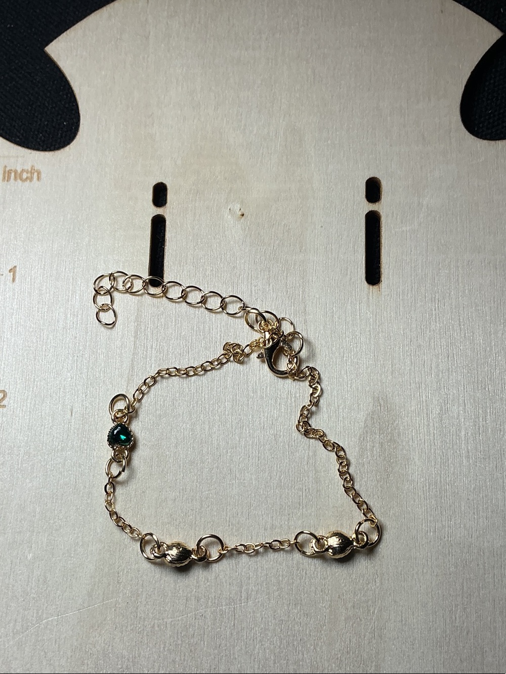 ⭐ Gold Tone Rhinestone Open Heart Bracelet Dainty Adjustable Chain